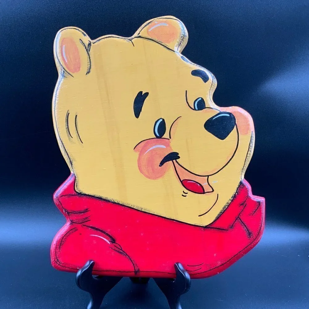 Vintage Hand Painted Wooden Winnie The Pooh Wall Hanger 13